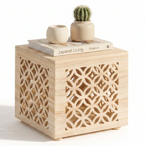 Tabouret cube bois - tabouret, pouf