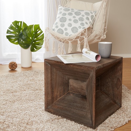 Tabouret cube bois - cube, pouf
